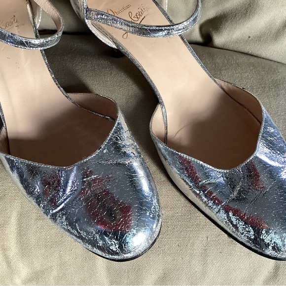 Christian Louboutin Silver Shoes 9/10 - Picture 3 of 9